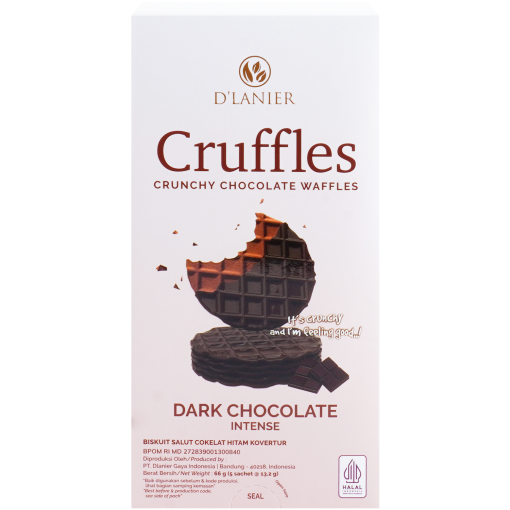D'Lanier Dark Chocolate Intense Cruffles - 66 gr (5 sachet)