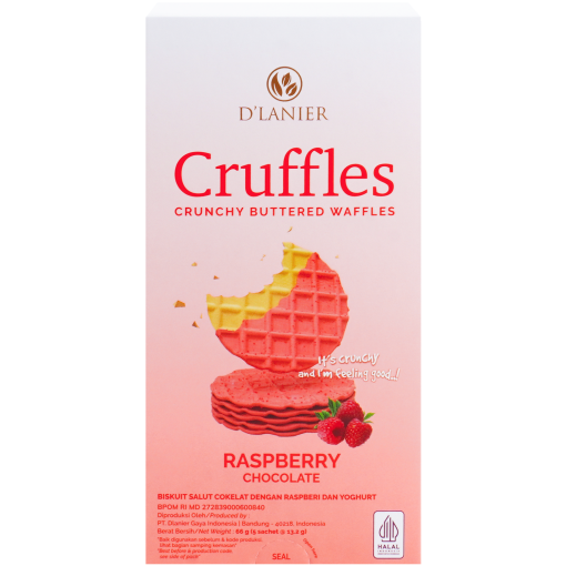D'Lanier Raspberry Chocolate Cruffles - 66 gr (5 sachet)